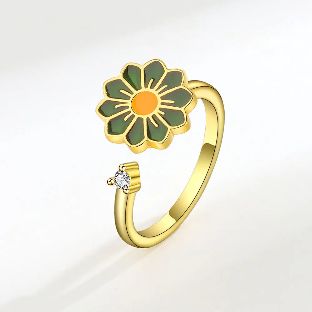 Rotatable Flower Ring for Women - Fashion Personality